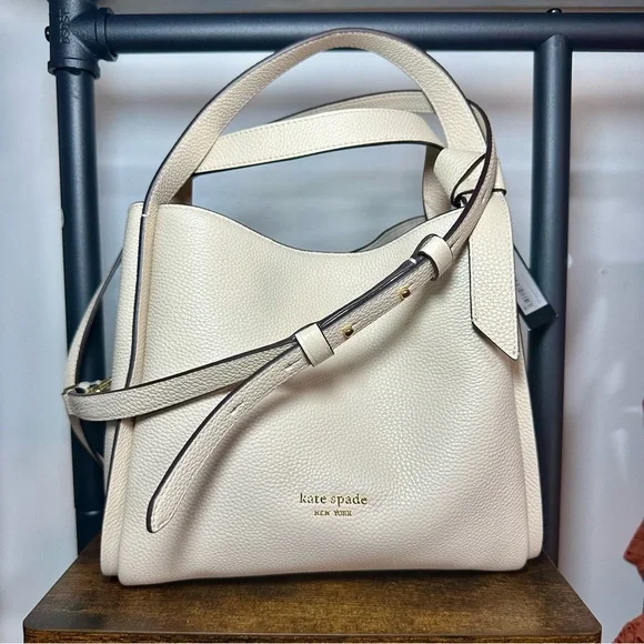 15. NWT kate spade new york Medium Knott Leather Crossbody Tote - Picture 3 of 13